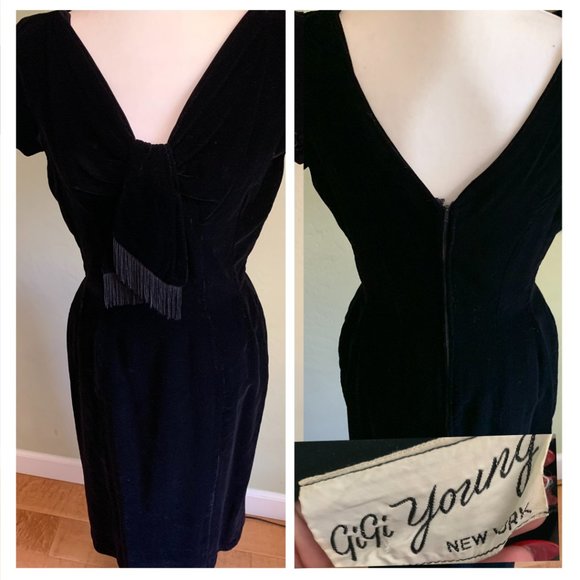 Vintage 1950's Gigi Young Velvet Cocktail Dress
